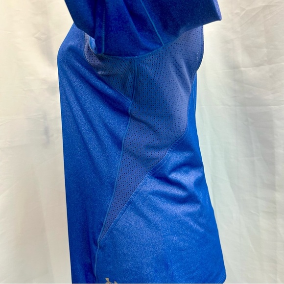 Under Armour Heathered blue long sleeve mesh cut-out back T-shirt Sz M - Picture 7 of 14